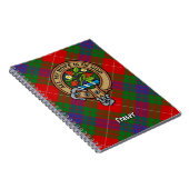 Clan Fraser Wappen über Tartan Notizblock (Rechte Seite)