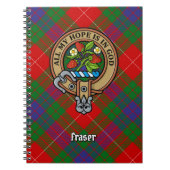 Clan Fraser Wappen über Tartan Notizblock (Vorderseite)
