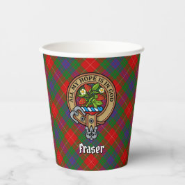 Clan Fraser Wappen über Tartan Paper Cups Pappbecher