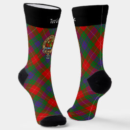 Clan Fraser Wappen über Tartan Socken