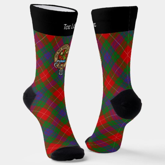 Clan Fraser Wappen über Tartan Socken (Gewinkelt)
