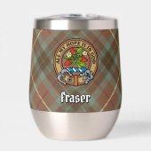 Clan Fraser Wappen über Wetterjagd Tartan (Vorderseite)