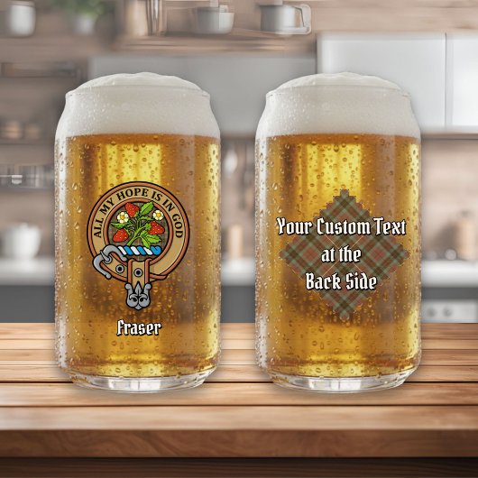 Clan Fraser Wappen über Wetterjagd Tartan Dosenglas