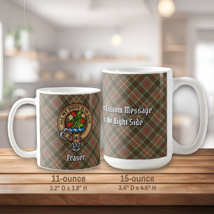 Clan Fraser Wappen über Wetterjagd Tartan Kaffeetasse