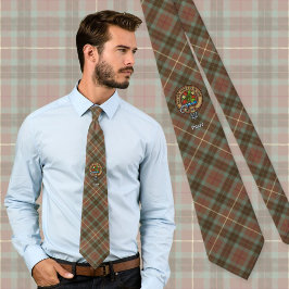 Clan Fraser Wappen über Wetterjagd Tartan Krawatte