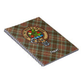 Clan Fraser Wappen über Wetterjagd Tartan Notizblock (Rechte Seite)