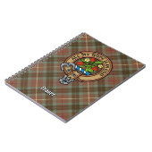 Clan Fraser Wappen über Wetterjagd Tartan Notizblock (Linke Seite)