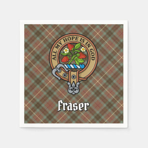 Clan Fraser Wappen über Wetterjagd Tartan Serviette