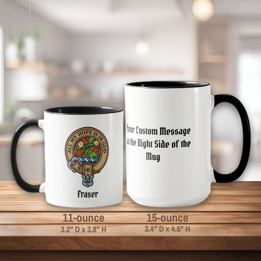 Clan Fraser Wappen über Wetterjagd Tartan Tasse