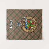 Clan Fraser Wappen über Wetterjagd Tartan Wandteppich (Vorderseite (Horizontal))