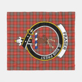 Clan Fraser Weathered (Fraser of Lovat) Tartan pla Fleecedecke (Vorderseite (Horizontal))