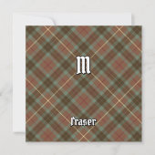 Clan Fraser Weathered Jagd Tartan Einladung (Vorderseite)