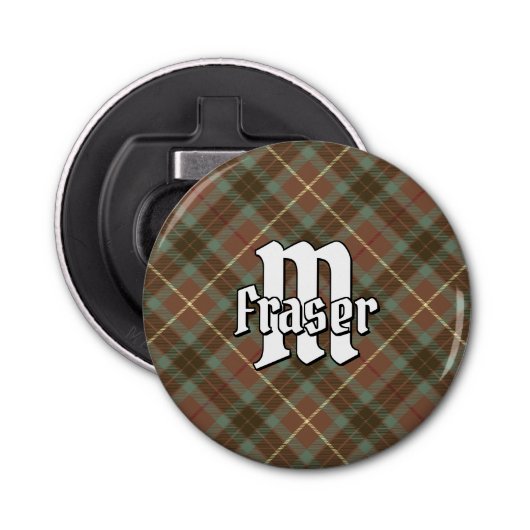 Clan Fraser Weathered Jagd Tartan Flaschenöffner (Vorderseite)