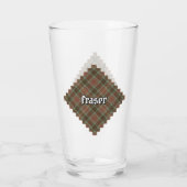 Clan Fraser Weathered Jagd Tartan Glass Glas (Rückseite)