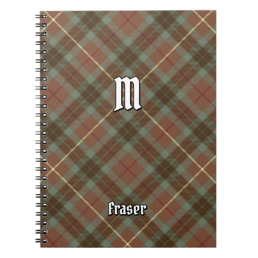 Clan Fraser Weathered Junting Tartan Notebook Notizblock (Vorderseite)