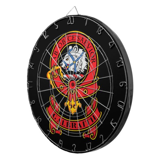 Clan Galbraith Dart Board mit Wappen Dartscheibe (Vorderseite rechts)