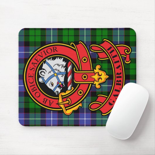 Clan Galbraith Mouse Pad with Clan Tartan & Crest Mousepad (Mit Mouse)