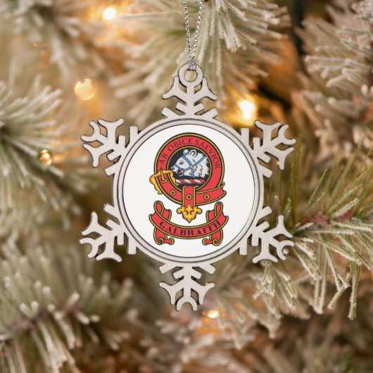 Clan Galbraith Weihnachtsschmuck mit Wappen Schneeflocken Zinn-Ornament (Baum)