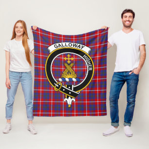 Clan Galloway Red Tartan Kariert Fleecedecke