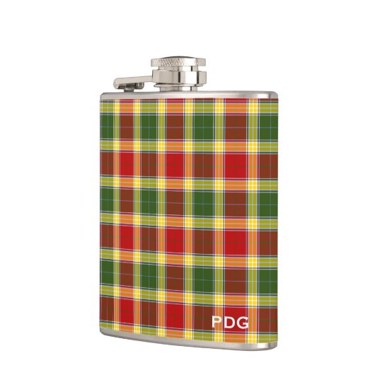 Clan Gibbs Tartan Monogram Flachmann (Links)