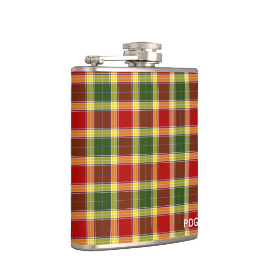 Clan Gibbs Tartan Monogram Flachmann (Rechts)