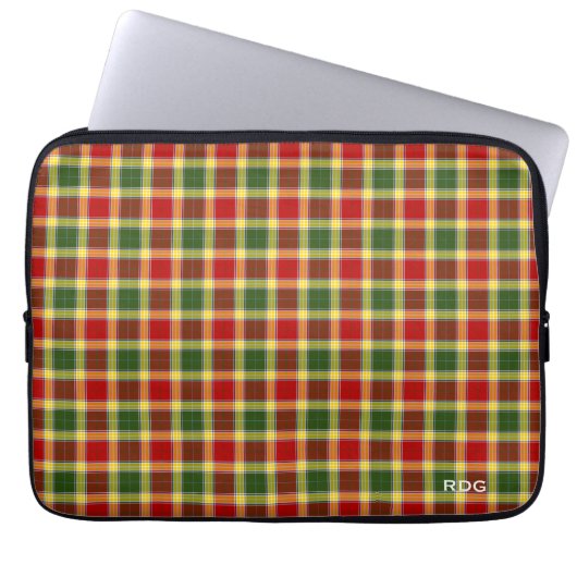 Clan Gibbs und Gibson Tartan Mit Monogramm Laptopschutzhülle (Vorderseite)