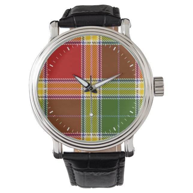 Clan Gibson Tartan Armbanduhr (Vorderseite)
