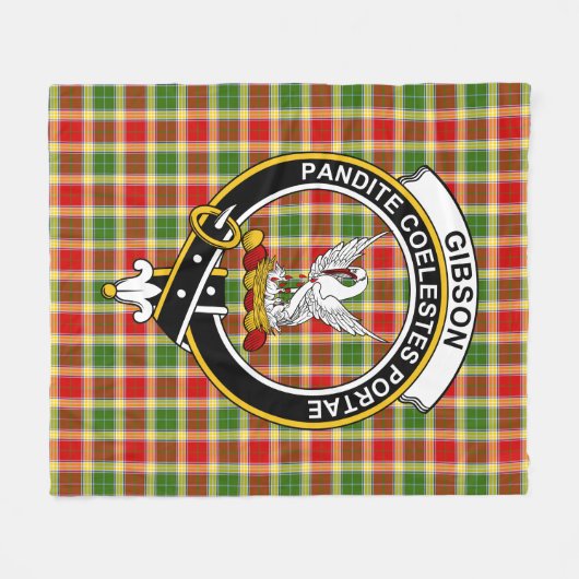 Clan Gibson Tartan Kariert Fleecedecke (Vorderseite (Horizontal))