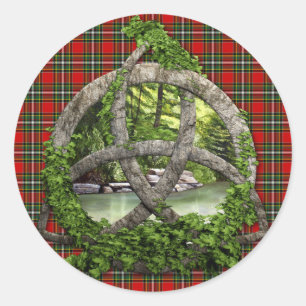 Clan Gillespie Tartan Celtic Trinity Runder Aufkleber