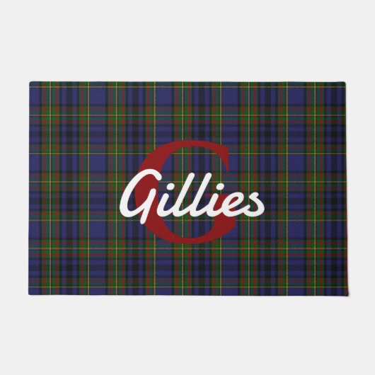 Clan Gillies Kariert Mit Monogramm Doormat Fußmatte (Vorderseite)