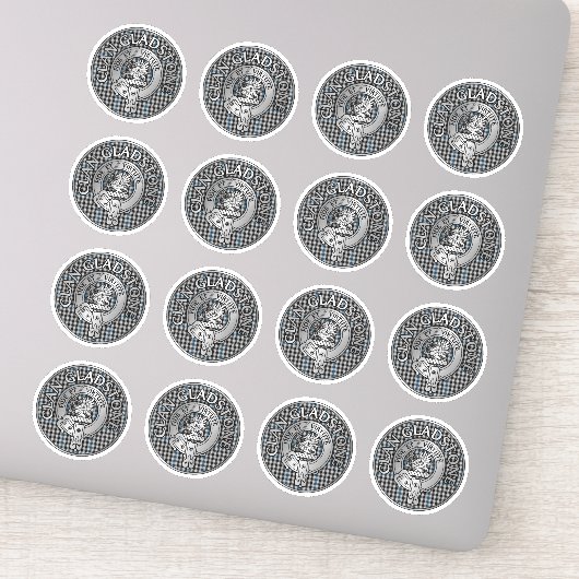 Clan Gladstone Wappen & Tartan Aufkleber (Detail)