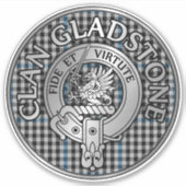 Clan Gladstone Wappen & Tartan Aufkleber (Vorderseite)