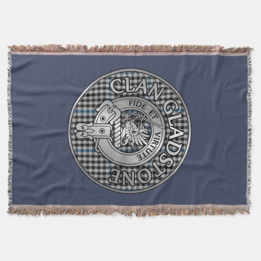 Clan Gladstone Wappen & Tartan Decke (Vorderseite)