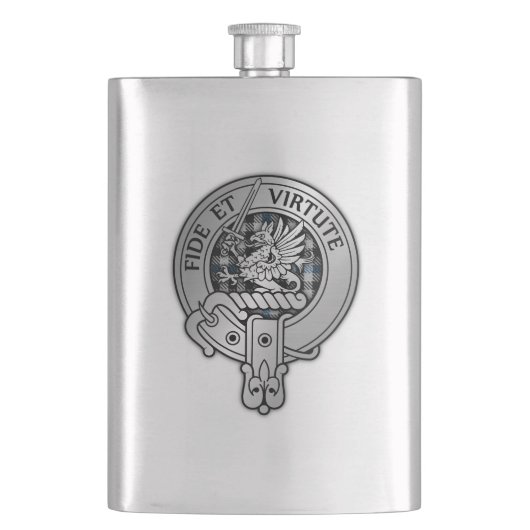 Clan Gladstone Wappen & Tartan Flachmann (Vorderseite)