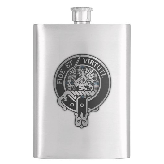 Clan Gladstone Wappen & Tartan Flachmann (Vorderseite)