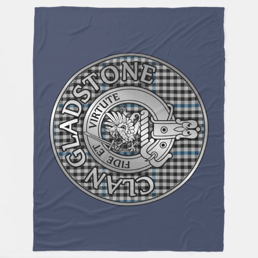Clan Gladstone Wappen & Tartan Fleecedecke (Vorderseite)