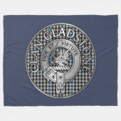 Clan Gladstone Wappen & Tartan Fleecedecke (Vorderseite (Horizontal))