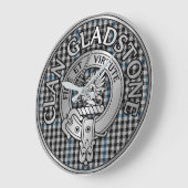 Clan Gladstone Wappen & Tartan Große Wanduhr (Winkel)
