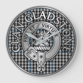 Clan Gladstone Wappen & Tartan Große Wanduhr