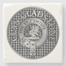 Clan Gladstone Wappen & Tartan Steinuntersetzer
