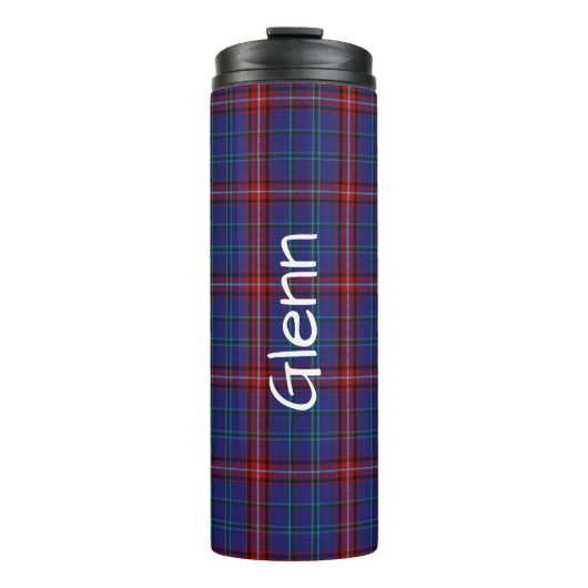 Clan Glenn Kariert Custom Thermal Tumbler Thermosbecher (Vorderseite)