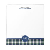 Clan Gordon Blue und White Dress Tartan Monogram Notizblock (Vorderseite)