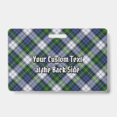 Clan Gordon Dress Tartan Abzeichen Ausweis (Rückseite)