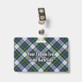 Clan Gordon Dress Tartan Abzeichen Ausweis (Rückseite mit Clip)