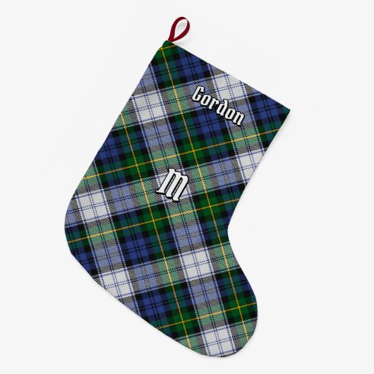 Clan Gordon Dress Tartan Weihnachts-Strumpf Großer Weihnachtsstrumpf (Vorderansicht (hängend))