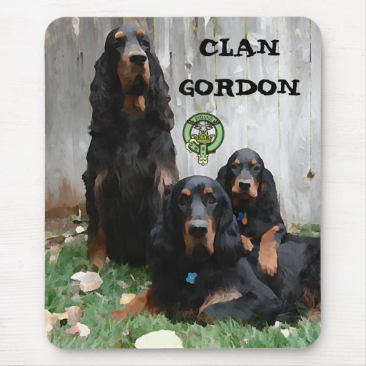 CLAN GORDON, Gordon Setter Gemälde auf einem Mouse Mousepad (Vorne)