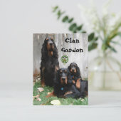 Clan Gordon, Gordon Setter Gemälde Postkarte (Stehend Vorderseite)