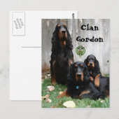 Clan Gordon, Gordon Setter Gemälde Postkarte (Vorne/Hinten)