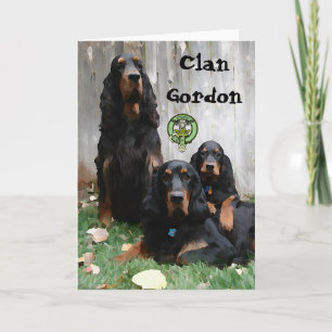 Clan Gordon, Gordon Setter Malerei Notizkarte Feiertagskarte