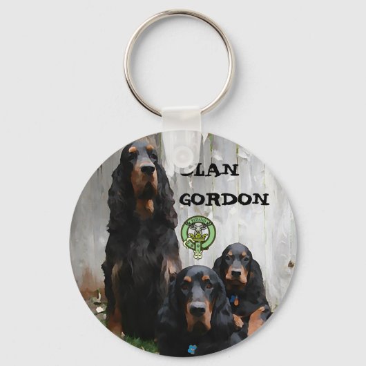 CLAN GORDON, Gordon Setter Painting Schlüsselanhän Schlüsselanhänger (Vorderseite)